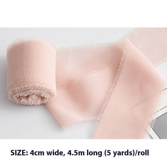 HAND-TORN RAW EDGE CHIFFON RIBBON SNOW YARN