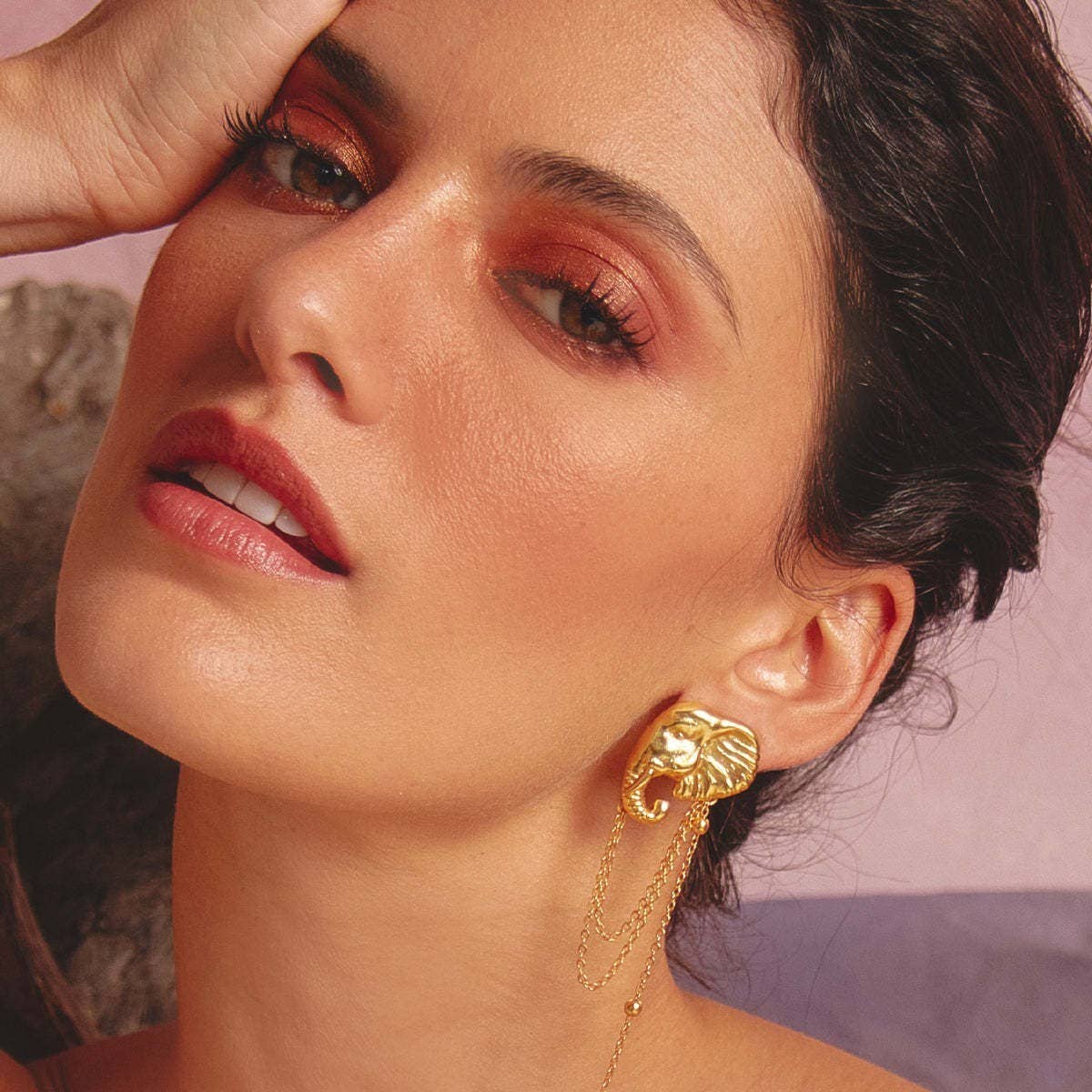 Stainless Steel Indie Elephant Earrings Elegant_CWAJE4997