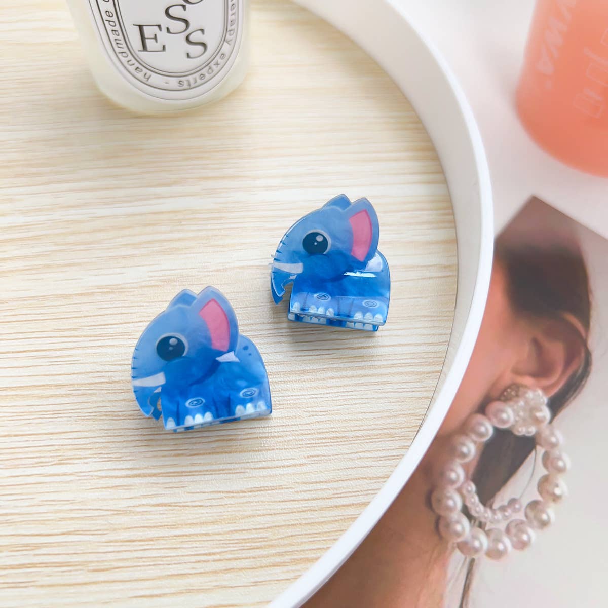 Q-version acrylic animal children's hair clips