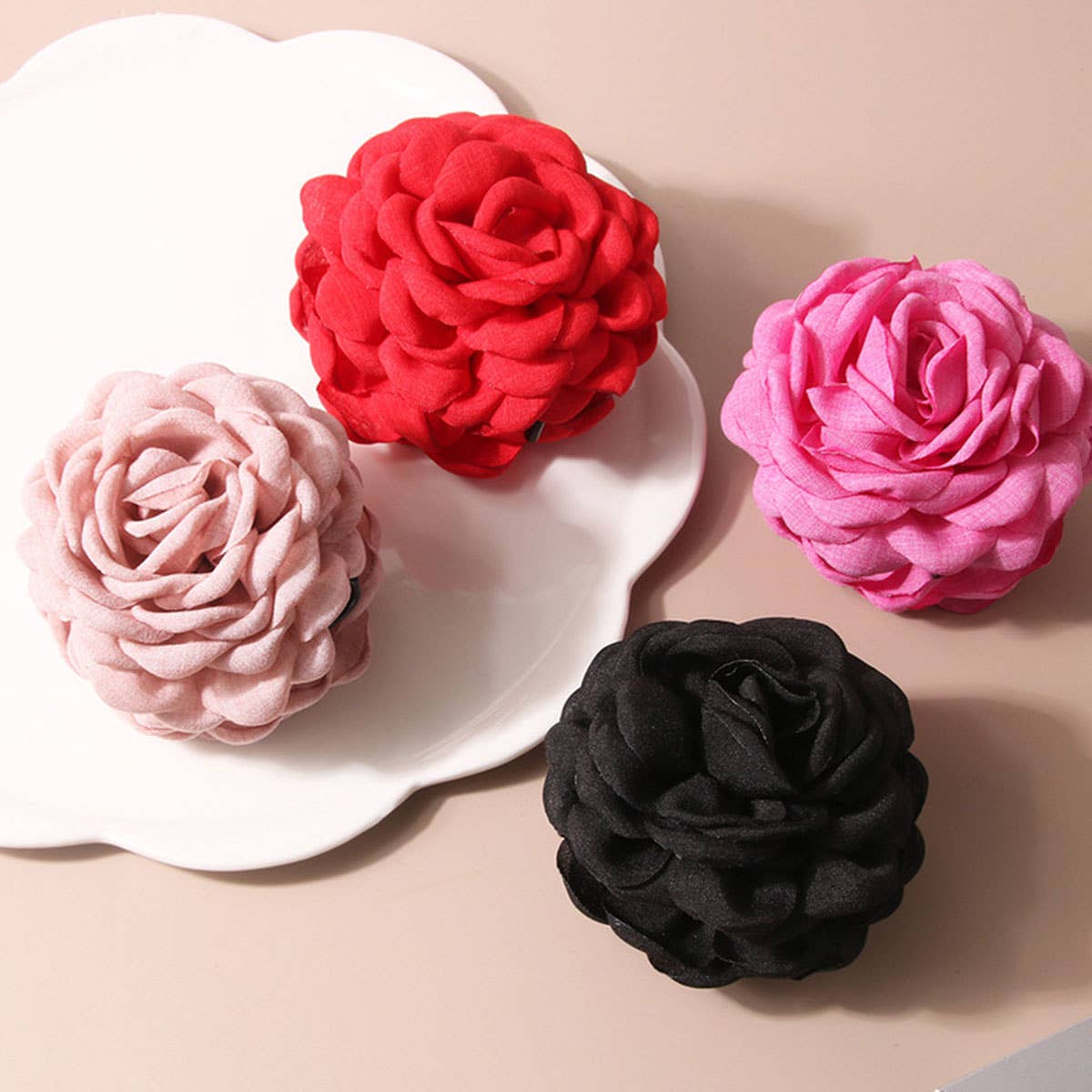 Large Rose Hair Claw - Elegant INS Style Clip_CWAHA1046