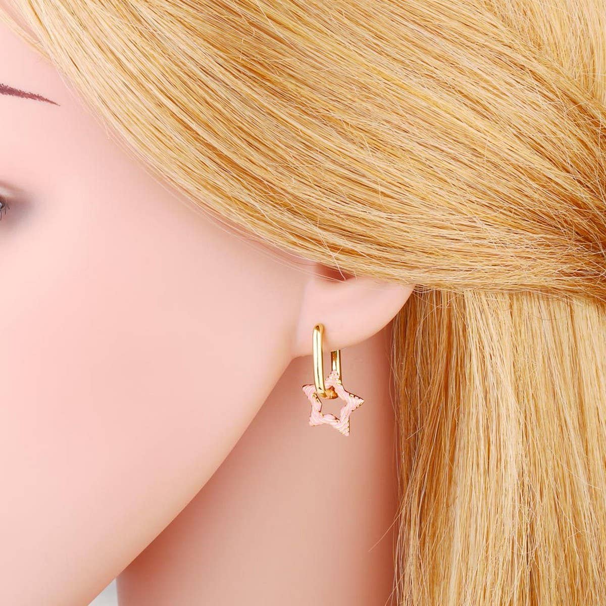 COLORFUL OIL DROP STAR SHAPED EARRINGS