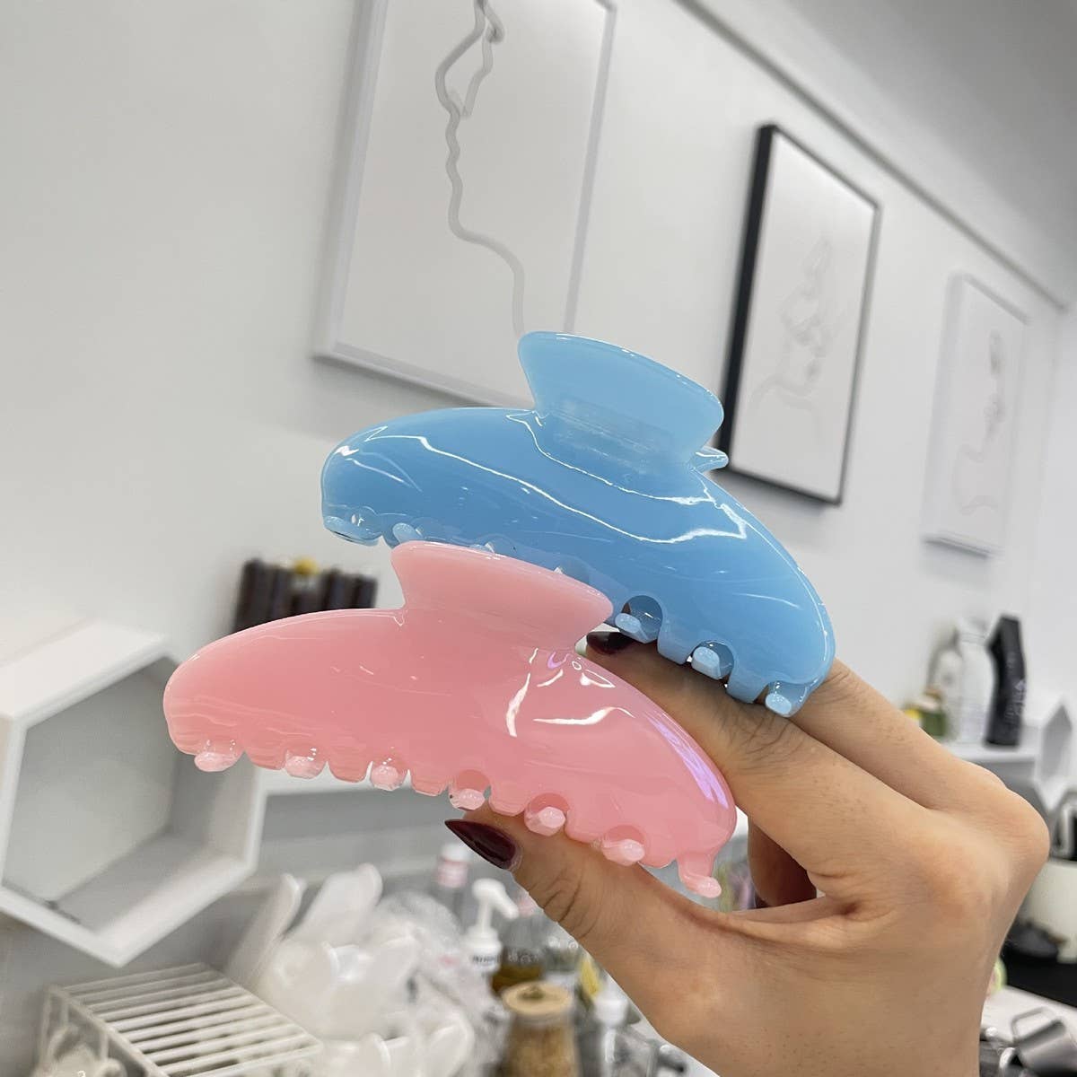 CWAHA5130_SOLID JELLY COLOR SIMPLE DOPAMINE HAIRPIN