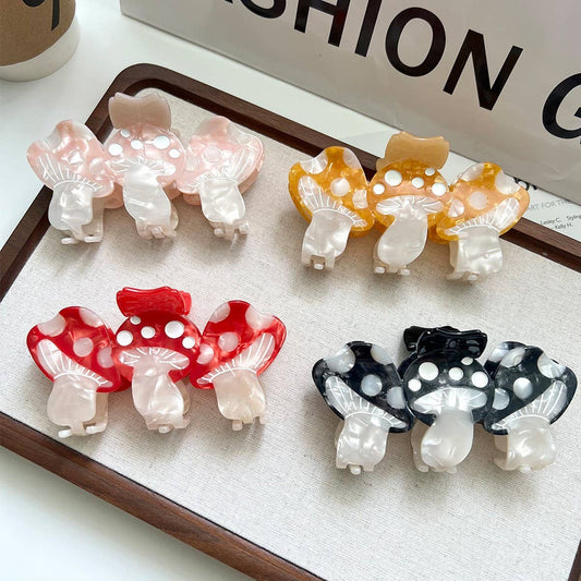 New Mushroom Bow Acetate Hair Clip for Cute Style
