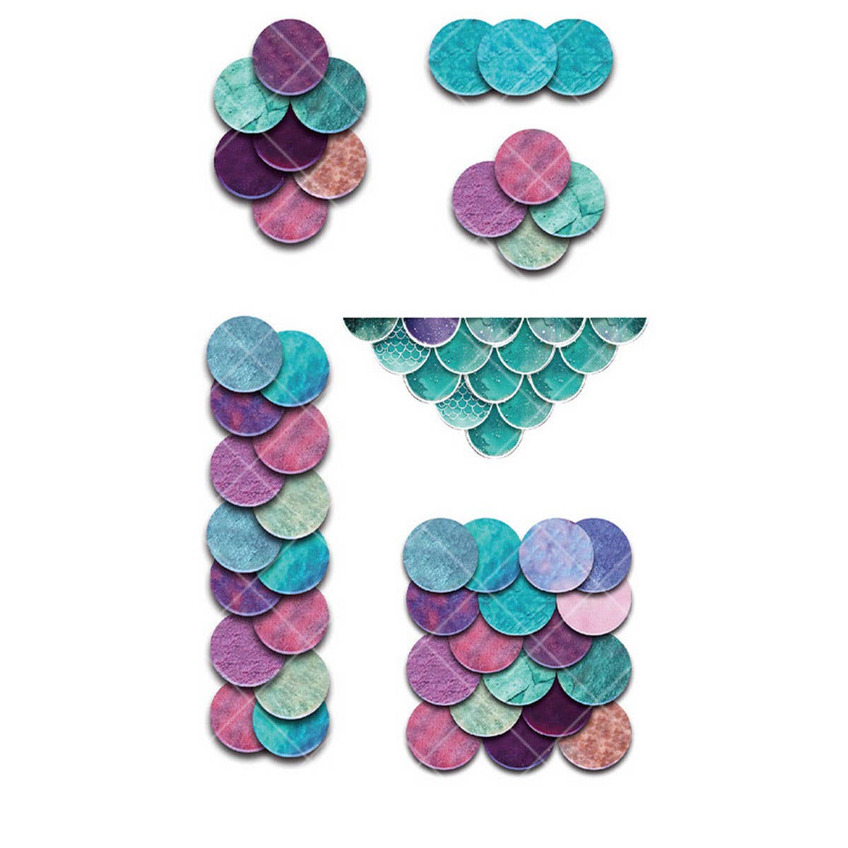 Summer Mermaid Scale Tattoo Stickers Waterproof_CWMM8368