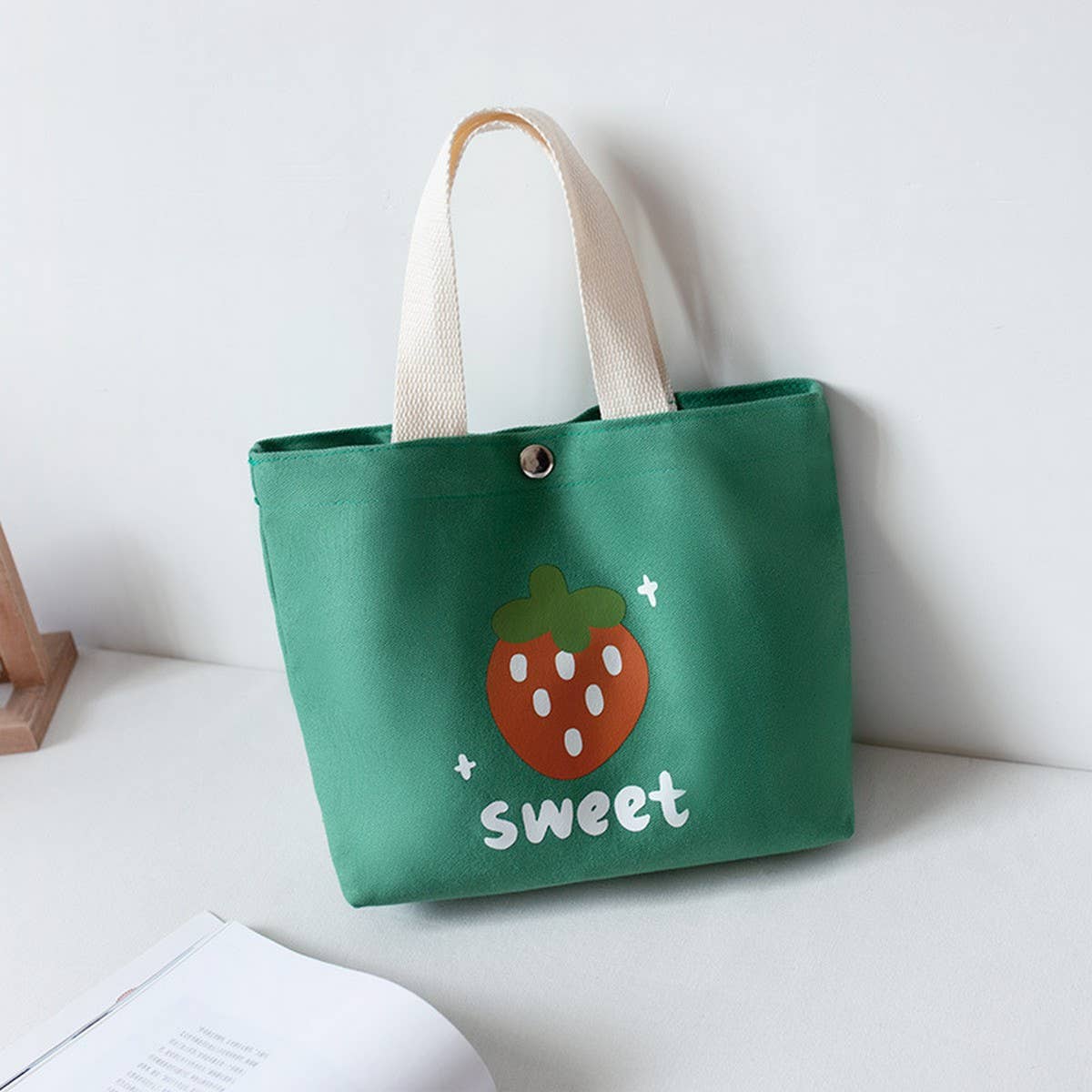 Cute Canvas Lunch Tote Bag for Women, Small_CWAB5665