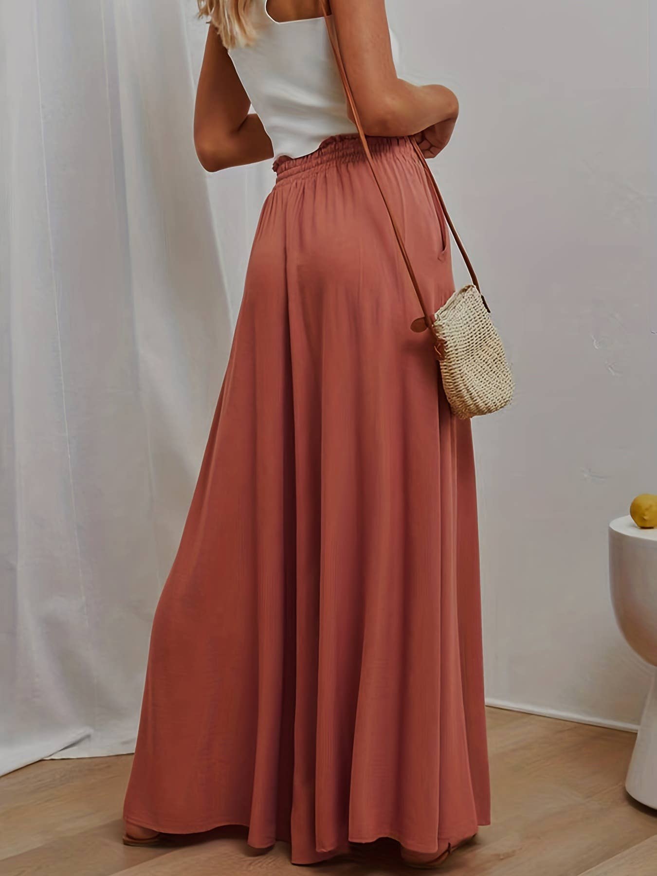 High-Waisted Wide-Legged Pants Long Skirt Pants