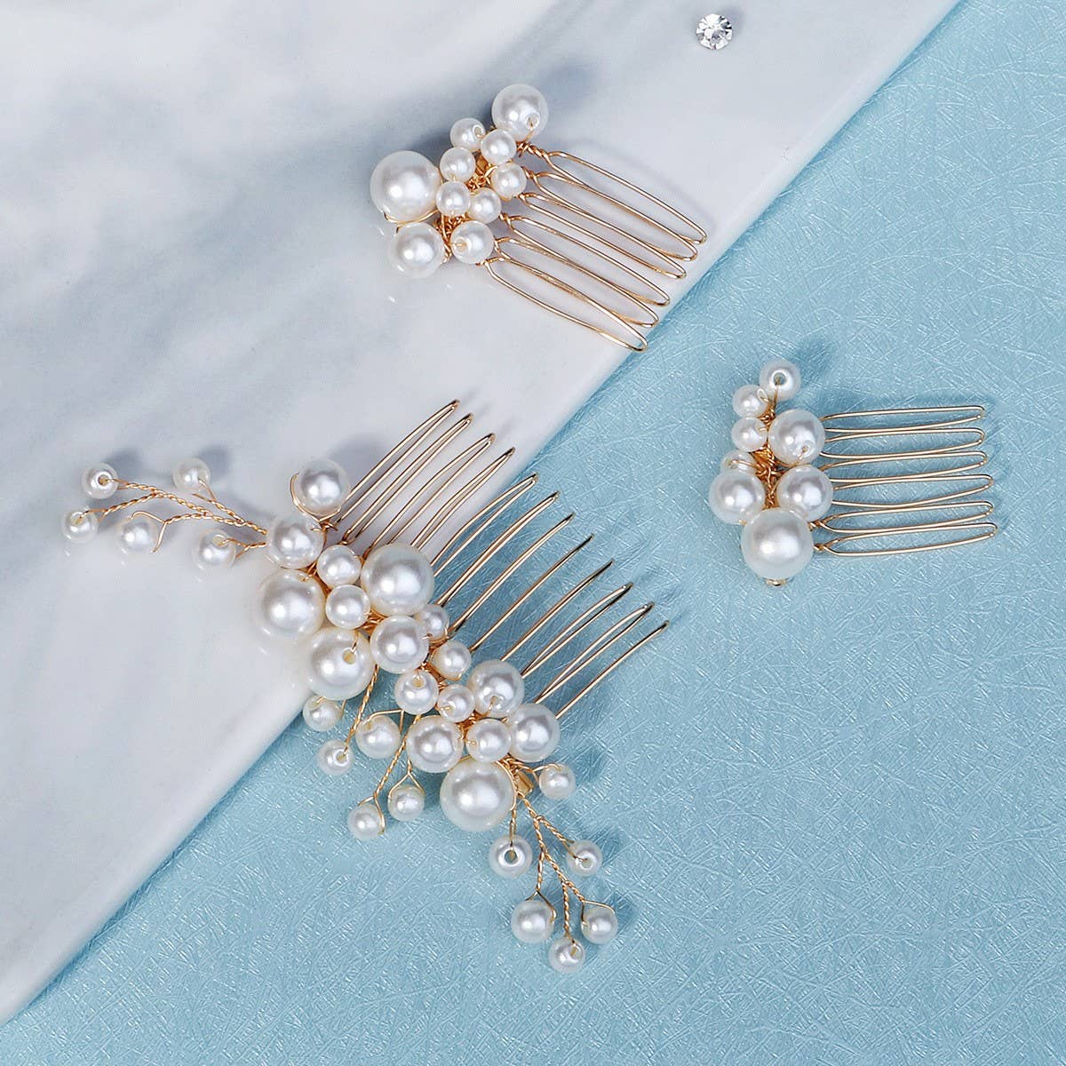 HANDMADE BRIDAL HAIR ACCESSORIES THREE-PIECE SET