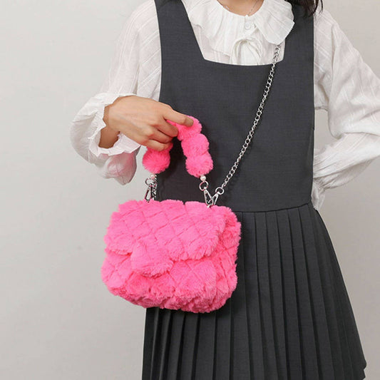 WINTER LAMB WOOL SHOULDER AND CROSSBODY PLUSH BAG_CWAB3952