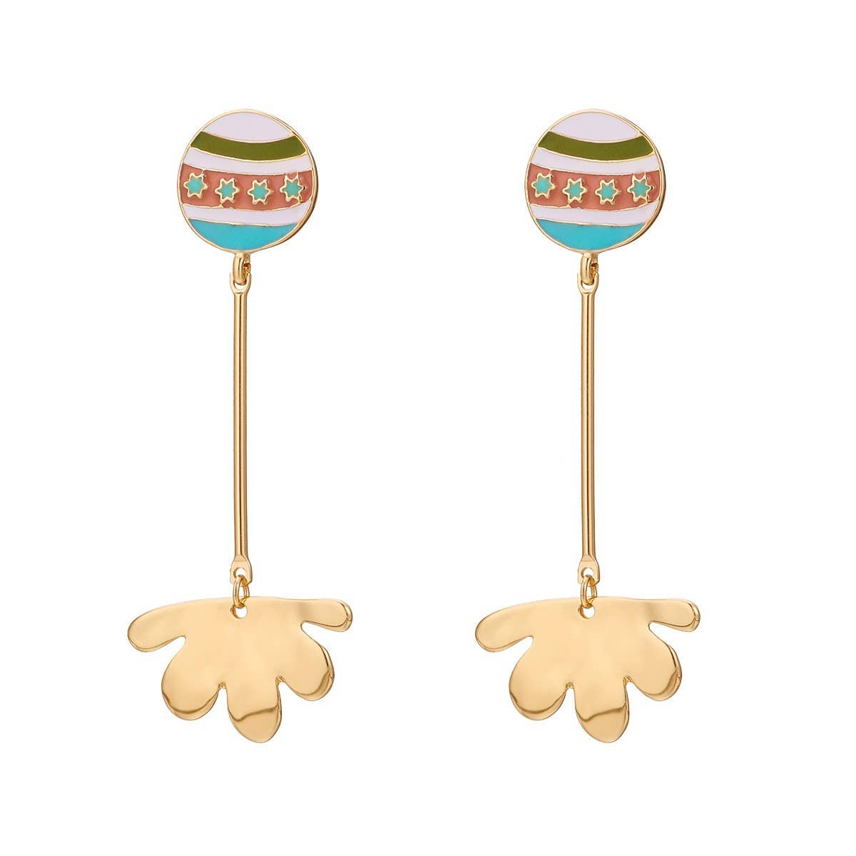 COLORFUL ENAMEL PENDANT NECKLACE EARRINGS SET