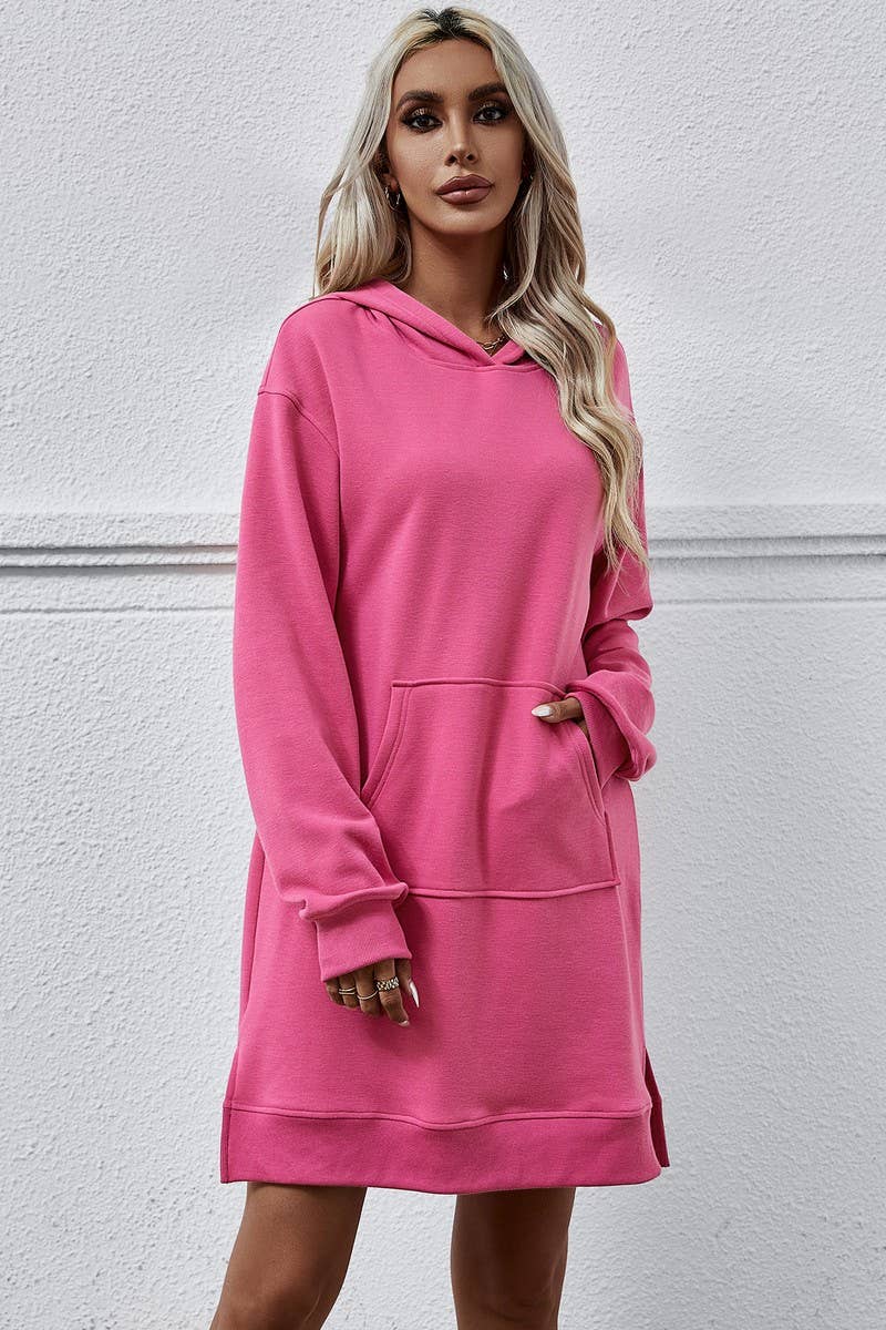 SPLIT LONG HOODIE DRESS_CWDSD2041