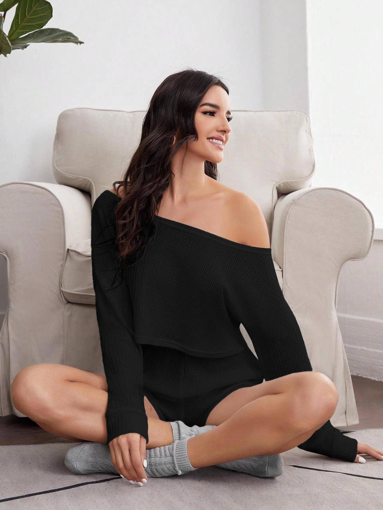 FASHION SIMPLE STRIPES SHORT TWO-PIECE HOME SET