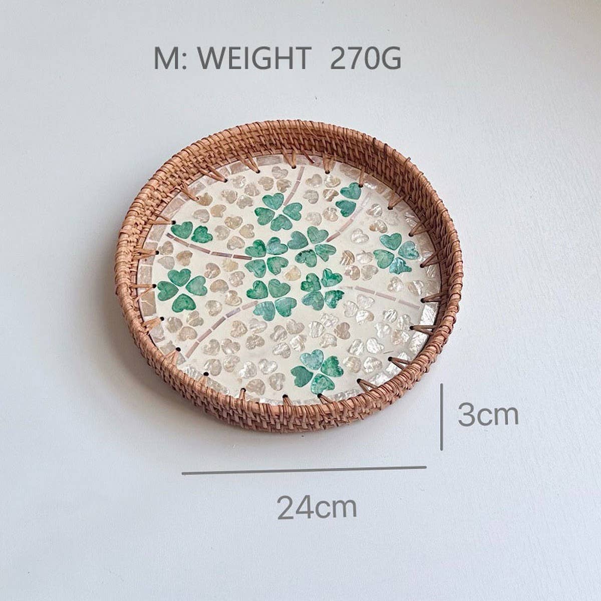 RATTAN COLORFUL SHELL CREATIVE HANDMADE FRUIT PLATE_CWMM4479