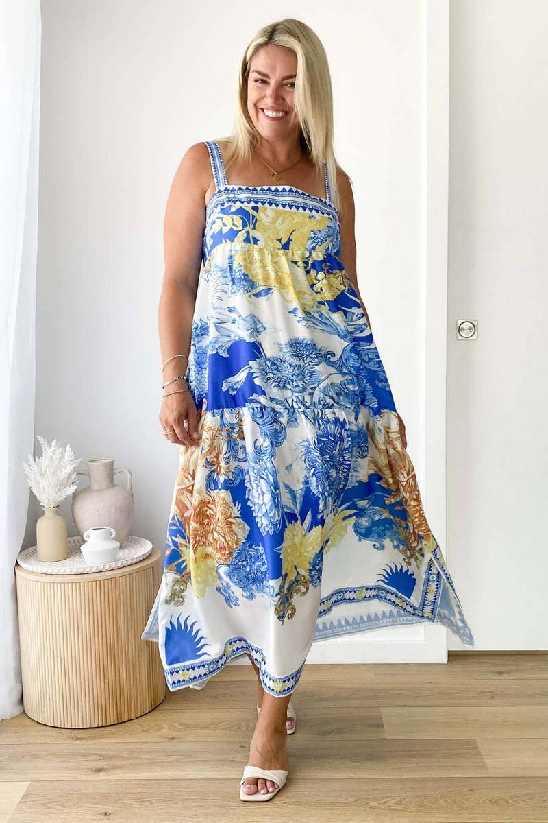 CWDHL1078_SUMMER HOLIDAY STYLE SUSPENDER DRESS