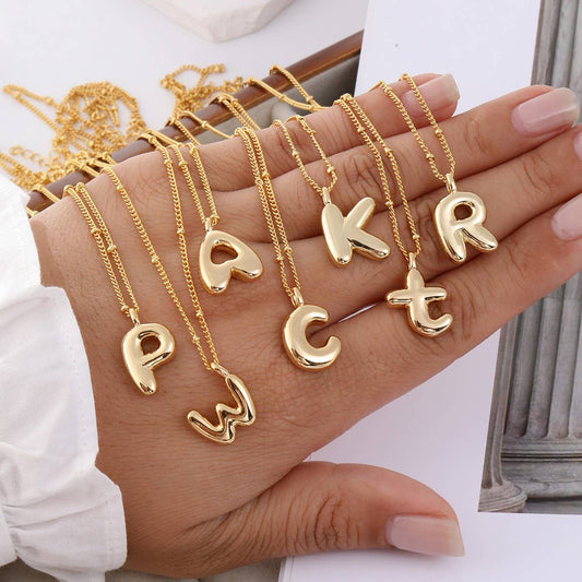 18K Gold 26 Letters Cute Hip Hop Pendant Necklace_CWMM5871