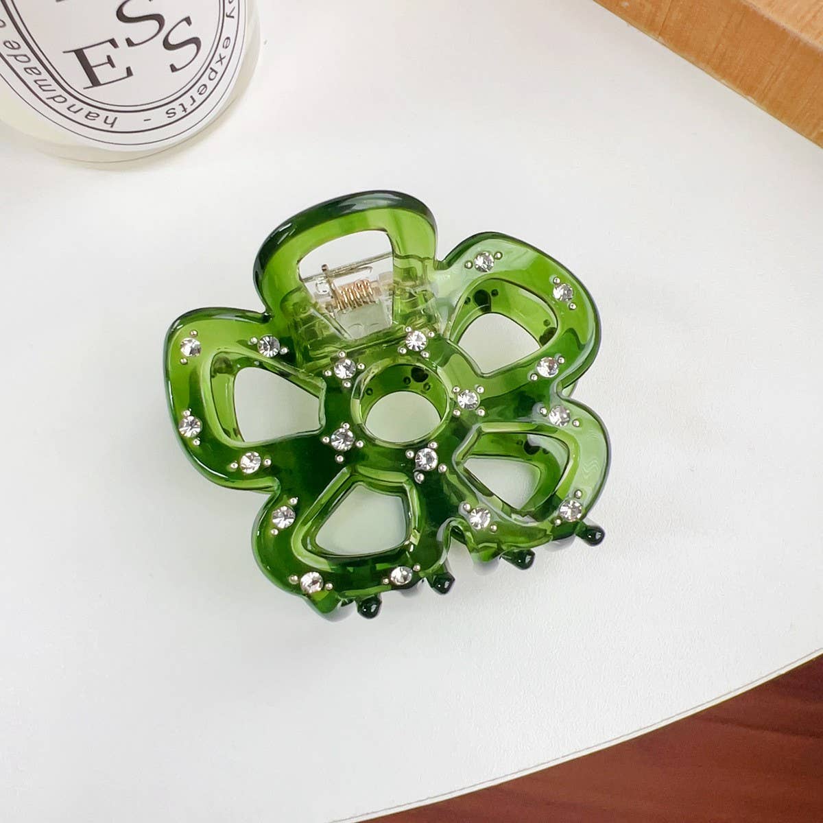 Hollow Flower Hair Claw, Rhinestone Chic Clip_CWAHA1590