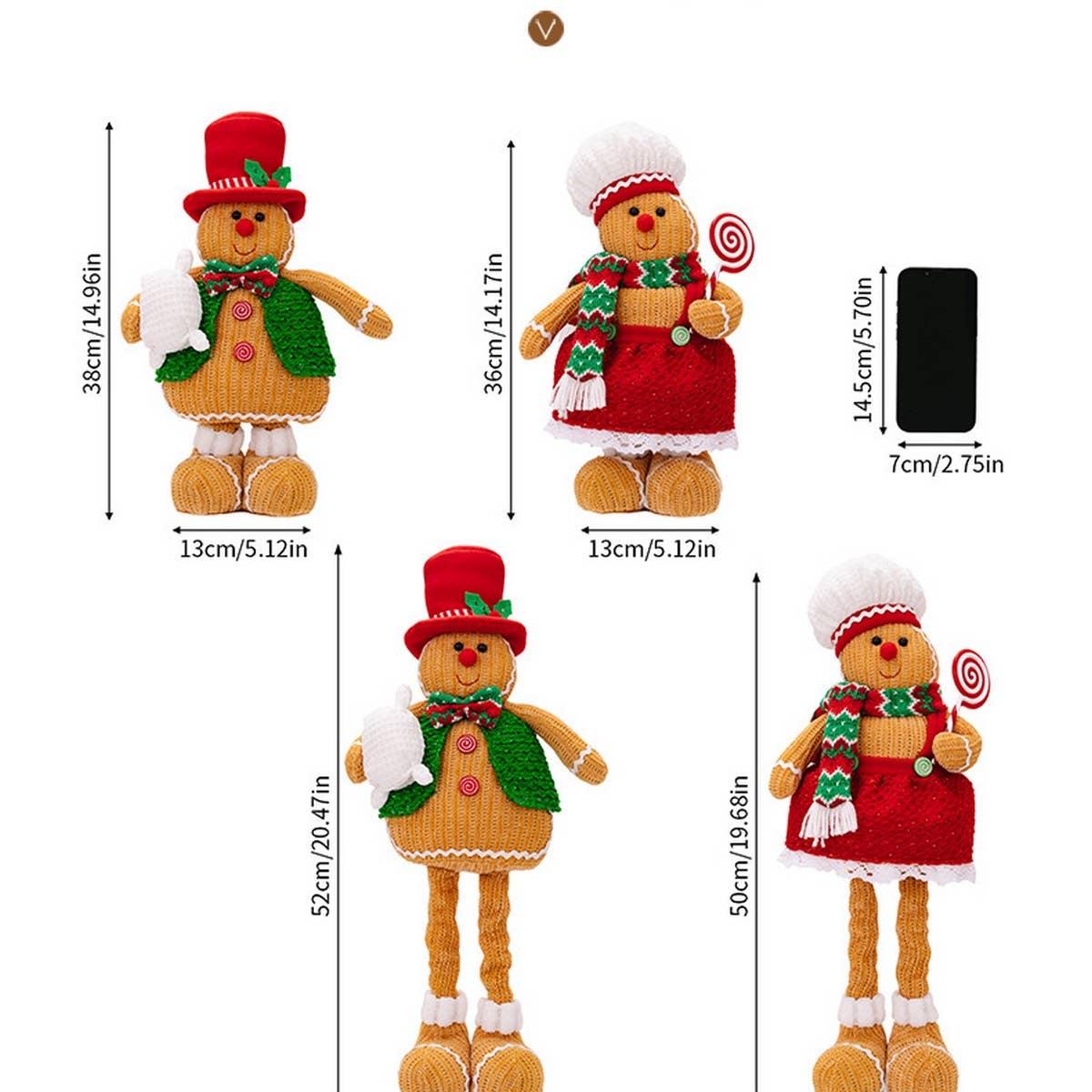 CWMM10319_CHRISTMAS GINGERBREAD STRETCH DOLL DECORATION