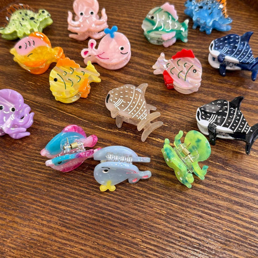 CWAHA4496_MINI OCTOPUS DOLPHIN WHALE HAIR CLIP