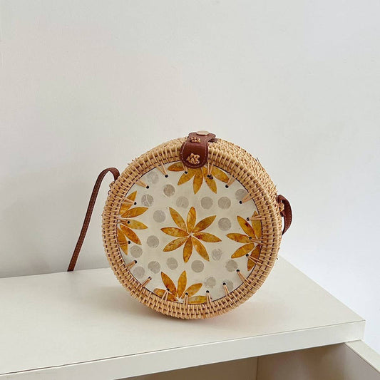 WOVEN COLORFUL SHELL SHOULDER CROSSBODY BAG_CWMM4546