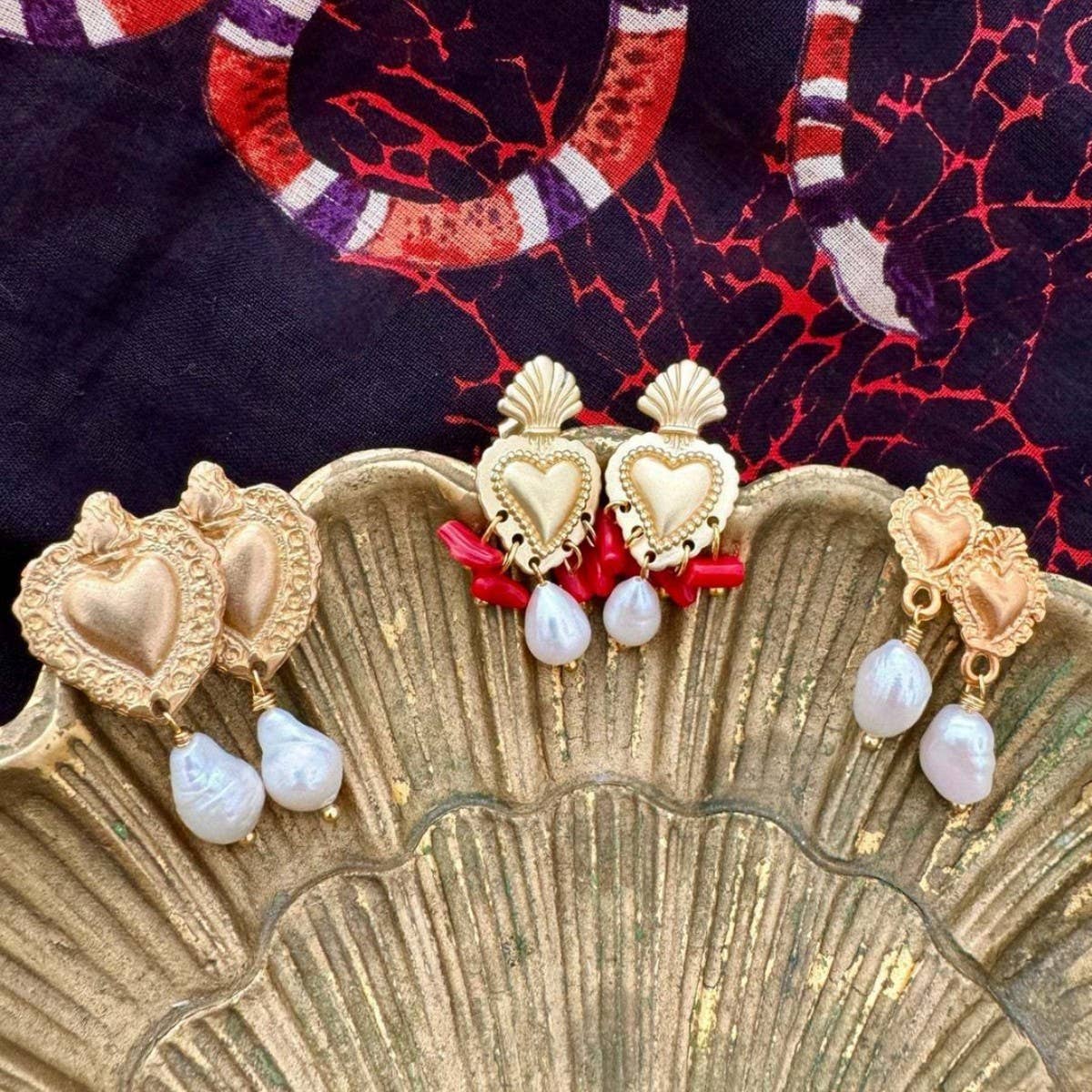 Trendy Designer Heart Stainless Earrings