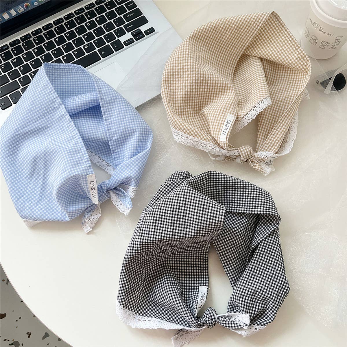 Plaid Cotton Linen Triangle Scarf ??Sun Protection_CWASC0839