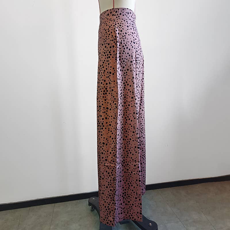 HIGH-WAISTED LEOPARD PRINT WIDE-LEG PANTS FLARED