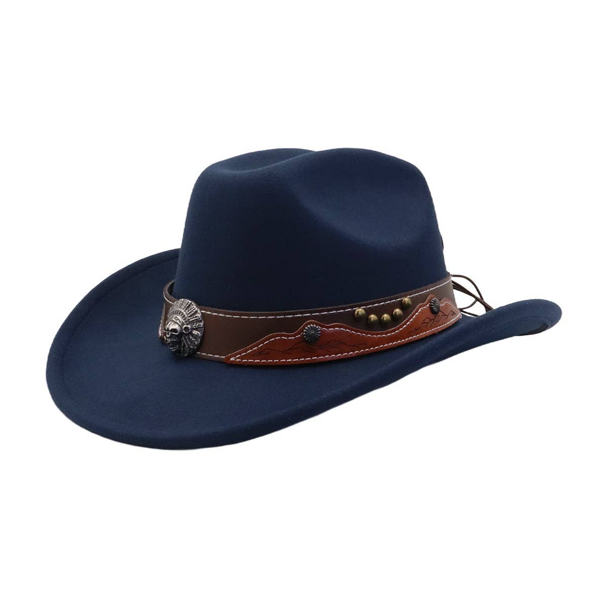 New Ethnic Style Wool Fedora Cowboy Jazz Hat_CWAH04497