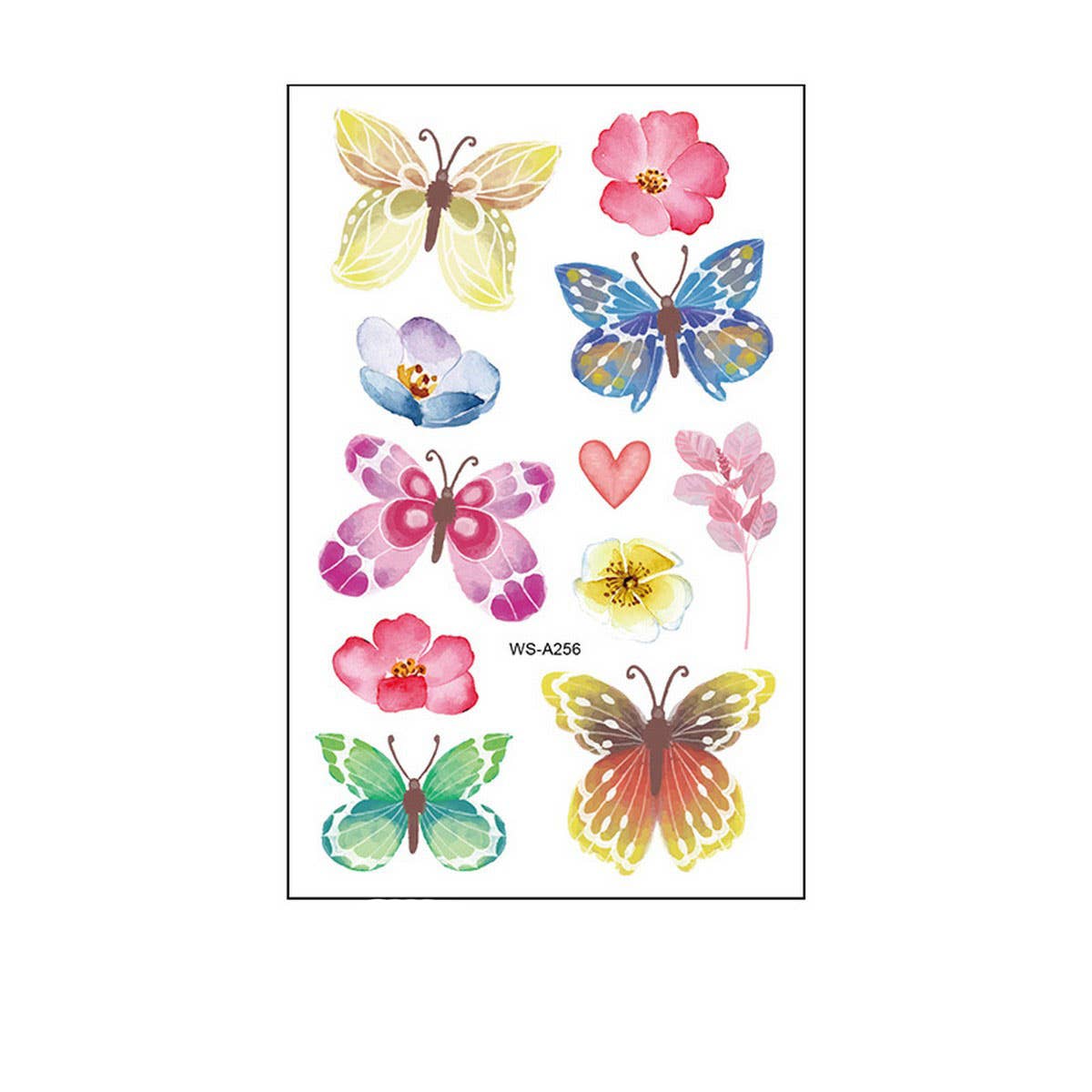 Waterproof Kids Cute Watercolor Butterfly Tattoos