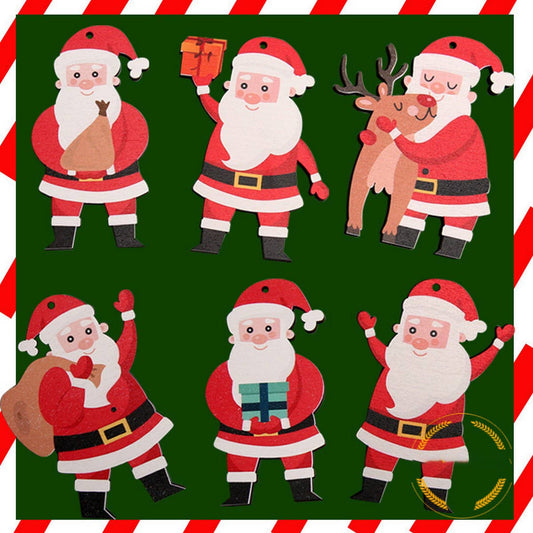 CWMM9156_WOODEN CHRISTMAS CARVING CREATIVE ORNAMENTS