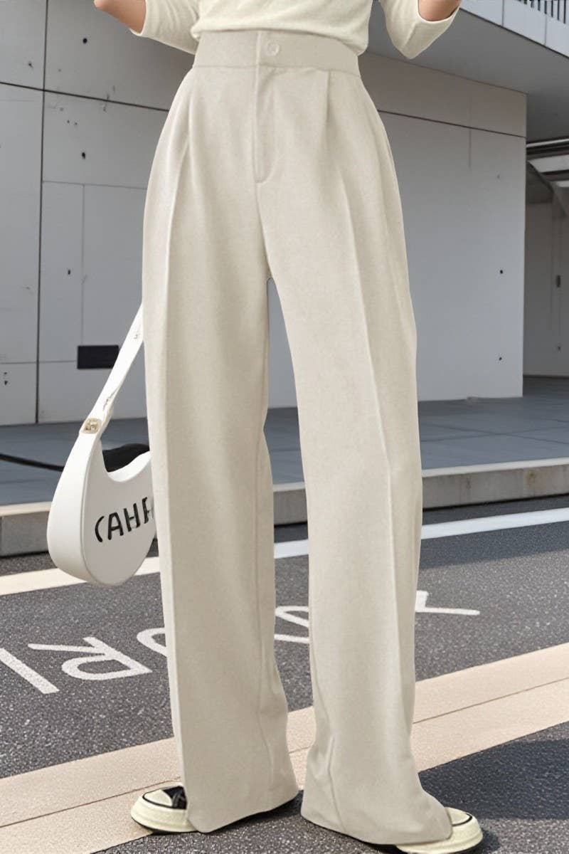 CWBLP00919_CASUAL STRAIGHT-LEG DRAPE SUIT WIDE-LEG PANTS