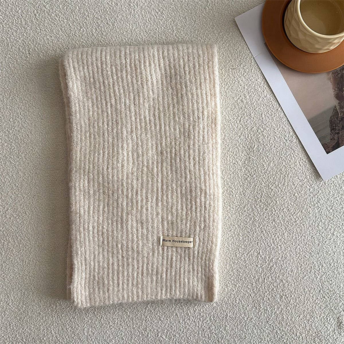 Winter solid wool blend scarf - soft and versatile