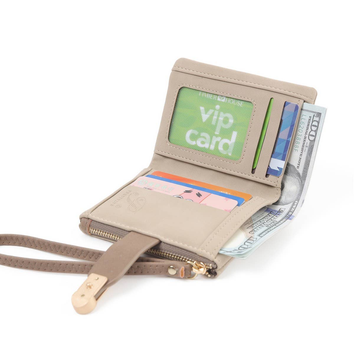 SHORT WOMEN'S SOLID COLOR FOLDING COIN PURSE_CWAB2340