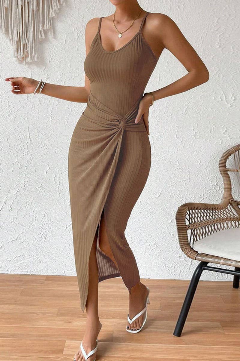 CWDMD5918_SEXY BACKLESS SPAGHETTI STRAP SLIT BODYCON DRESS