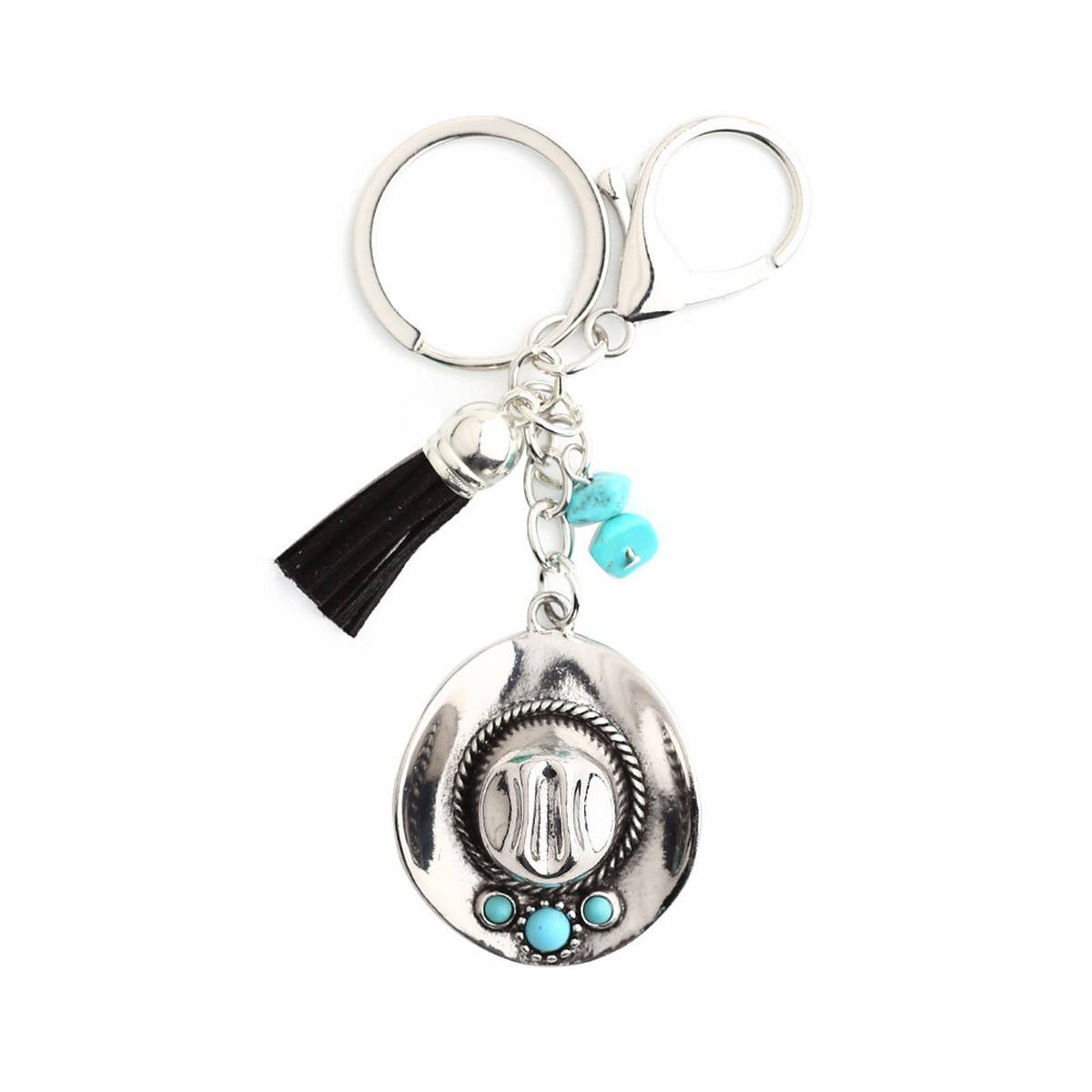 Boho Cowboy Hat Keychain with Vintage Western Charm_CWAB5083