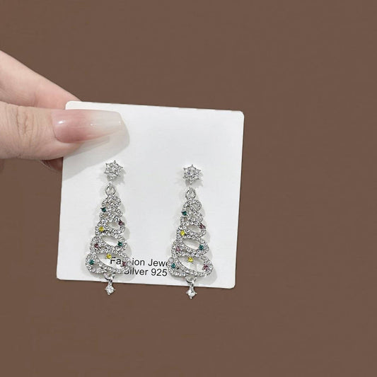 COLORFUL CHRISTMAS TREE TASSEL EARRINGS