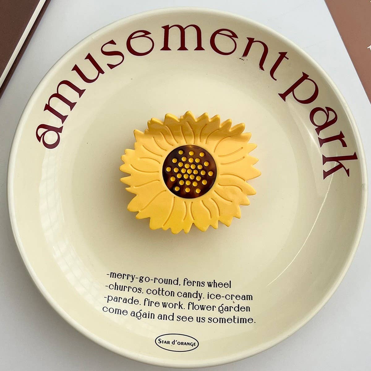 Daisy Acetate Hair Claw, Sweet Sunflower Bun Clip