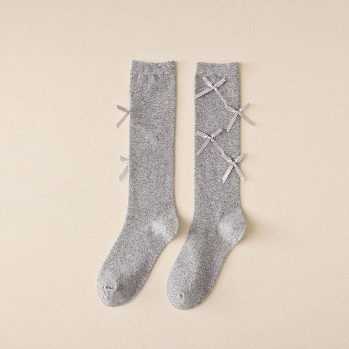 JK CALF SOCKS DECORATION BOW COTTON STOCKINGS