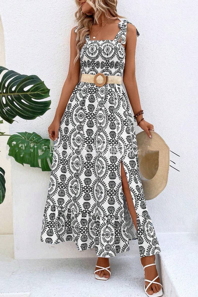 CWDHL0540_BOHO PRINT SLEEVELESS HALTER SPLIT DRESS LONG