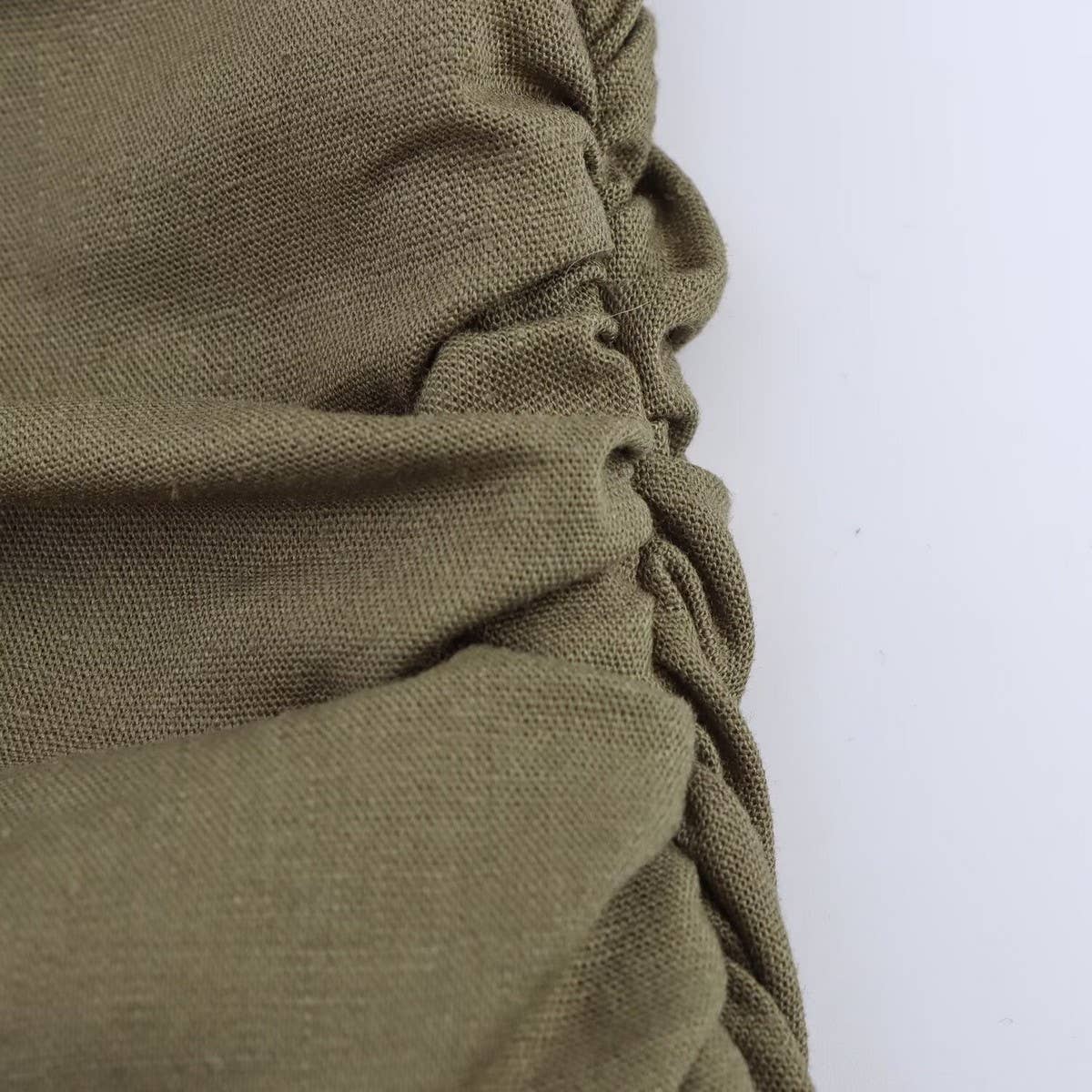 Linen Collared Short Sleeve Midi Dress for Women