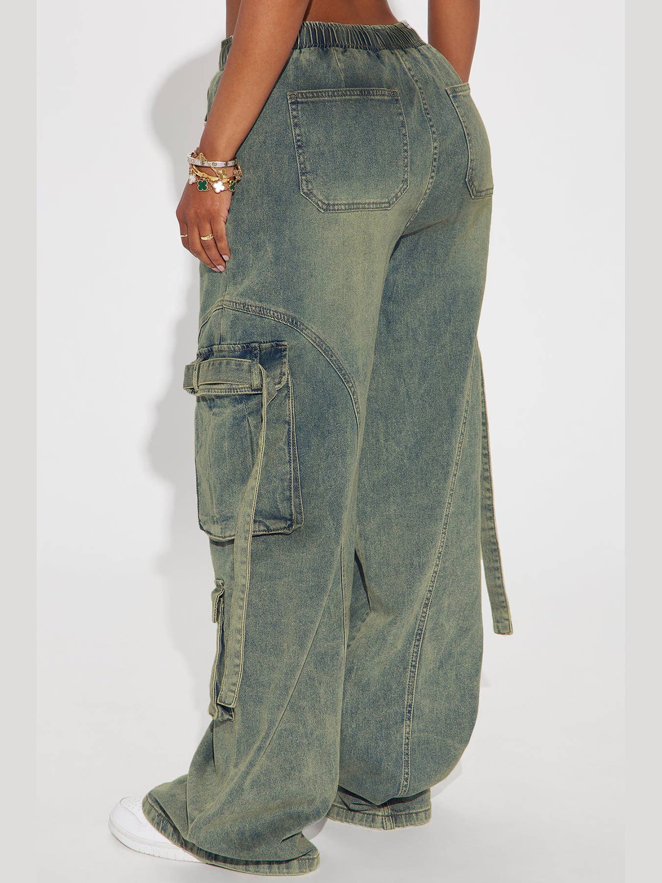 HIP HOP CARGO PANTS BAGGY CARGO WIDE-LEG JEANS