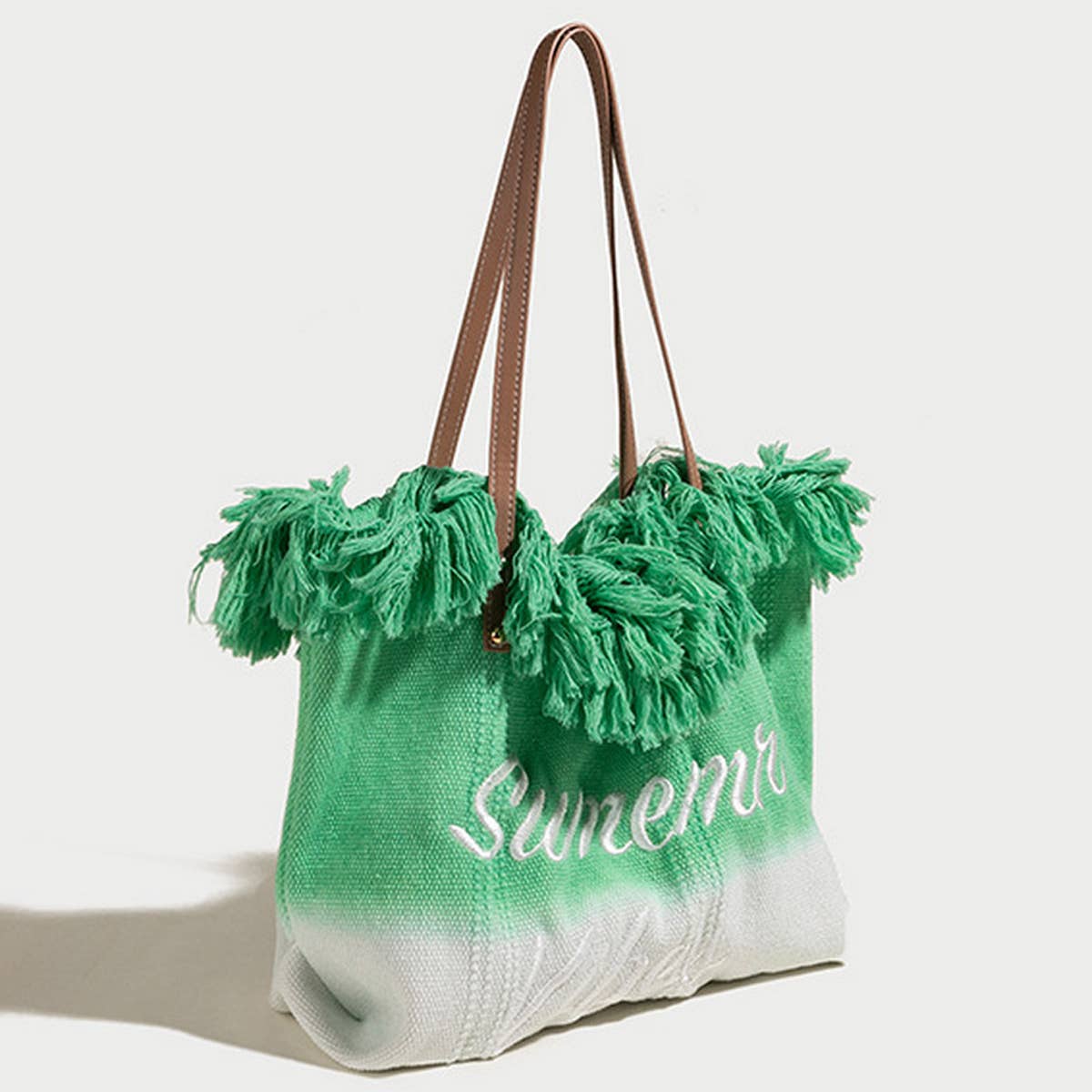 WOMEN MONOGRAM TASSEL BEACH BAG TOTE BAG_CWAB1905