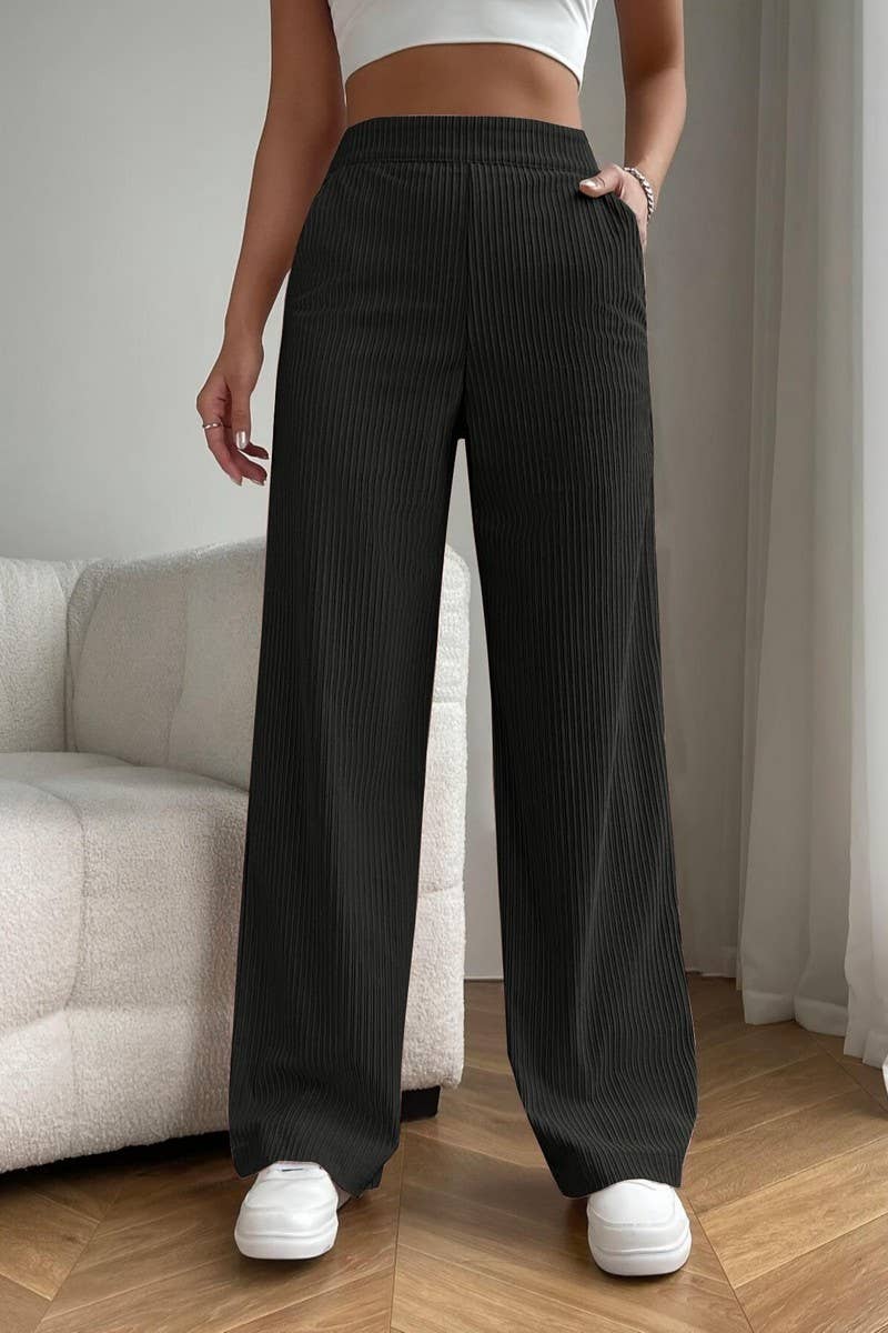 CWBLP1814_HIGH WAIST LOOSE DRAPE CASUAL STRAIGHT PANTS