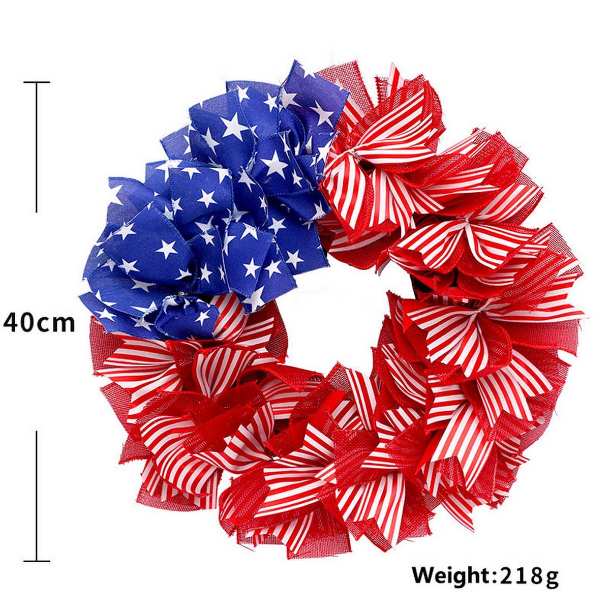 USA Flag Star Ribbon Wreath for July 4th Decor_CWAJE05386