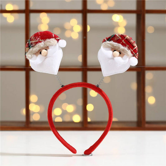CHRISTMAS RED PLAID CARTOON CHILDREN'S HEADBAND