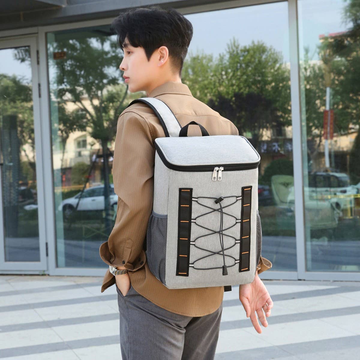 Large Insulated Oxford Backpack with Cooler Liner_CWAB5436