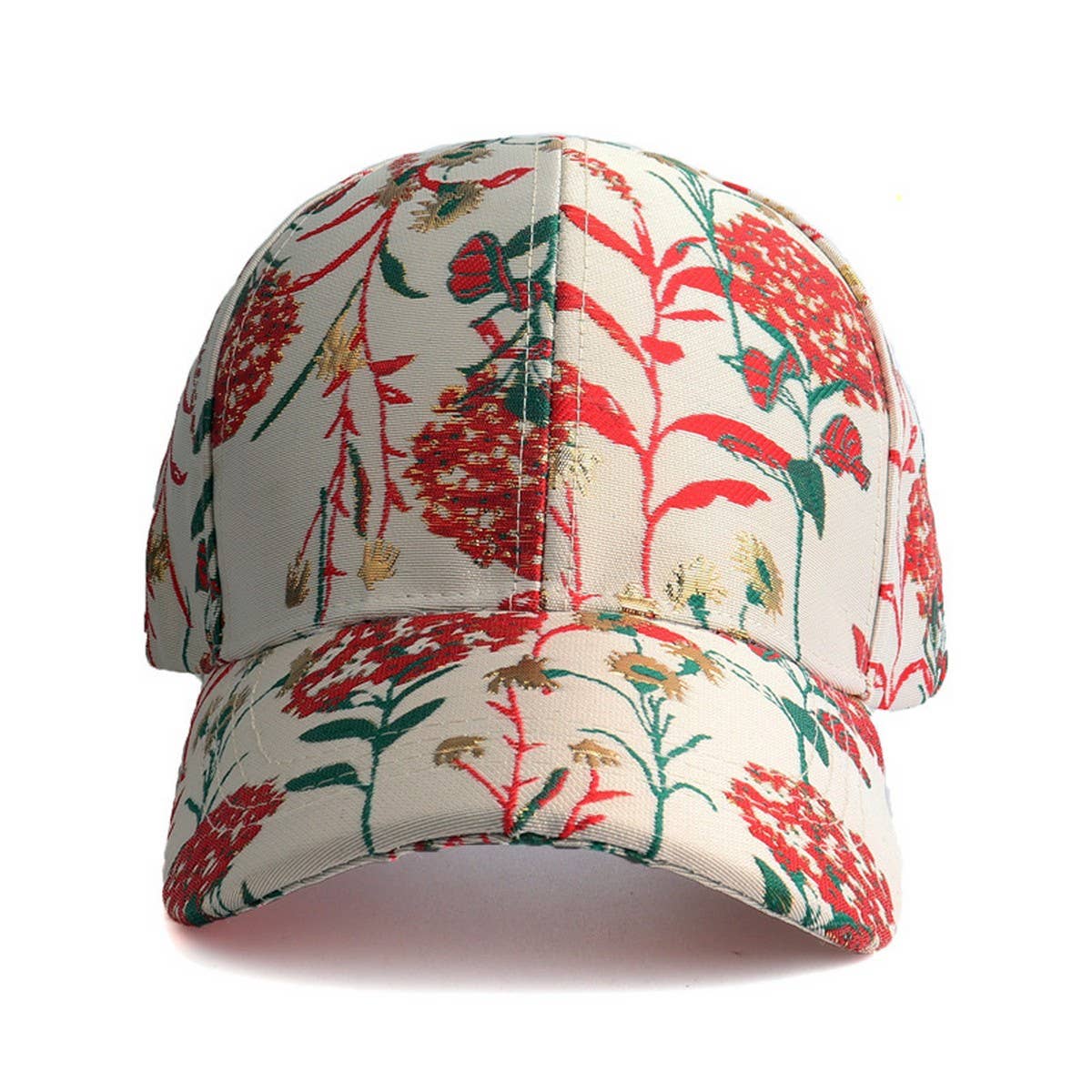 Blue, Red Dandelion Jacquard Baseball Cap Sun Hat_CWAH0991