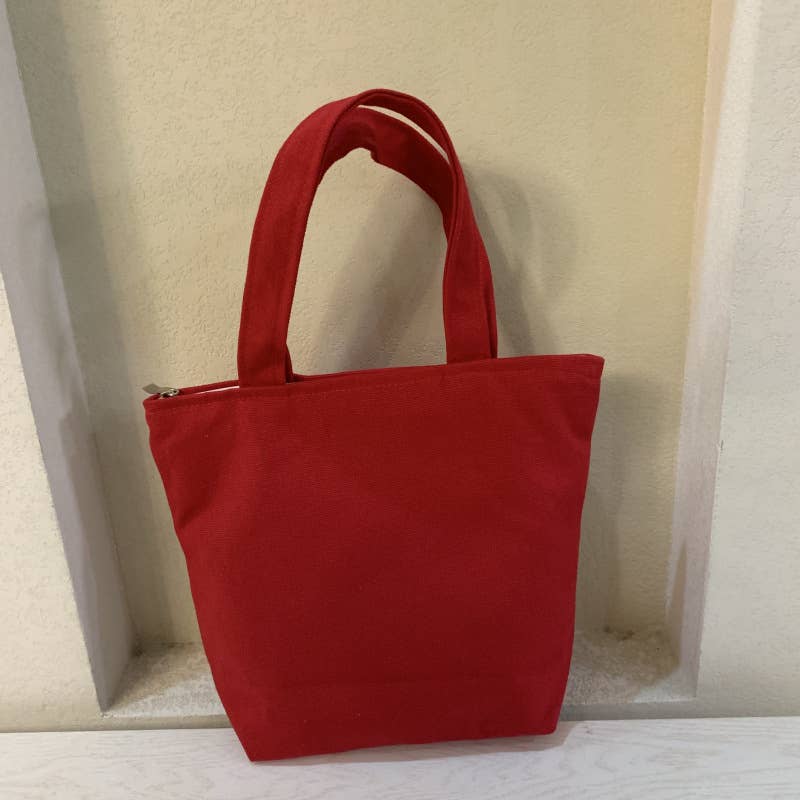 Hand-painted simple canvas lunch box bag