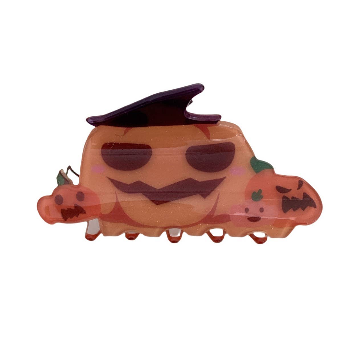 CWAHA07710_HALLOWEEN SPIDER HEART PUMPKIN CLAW CLIP