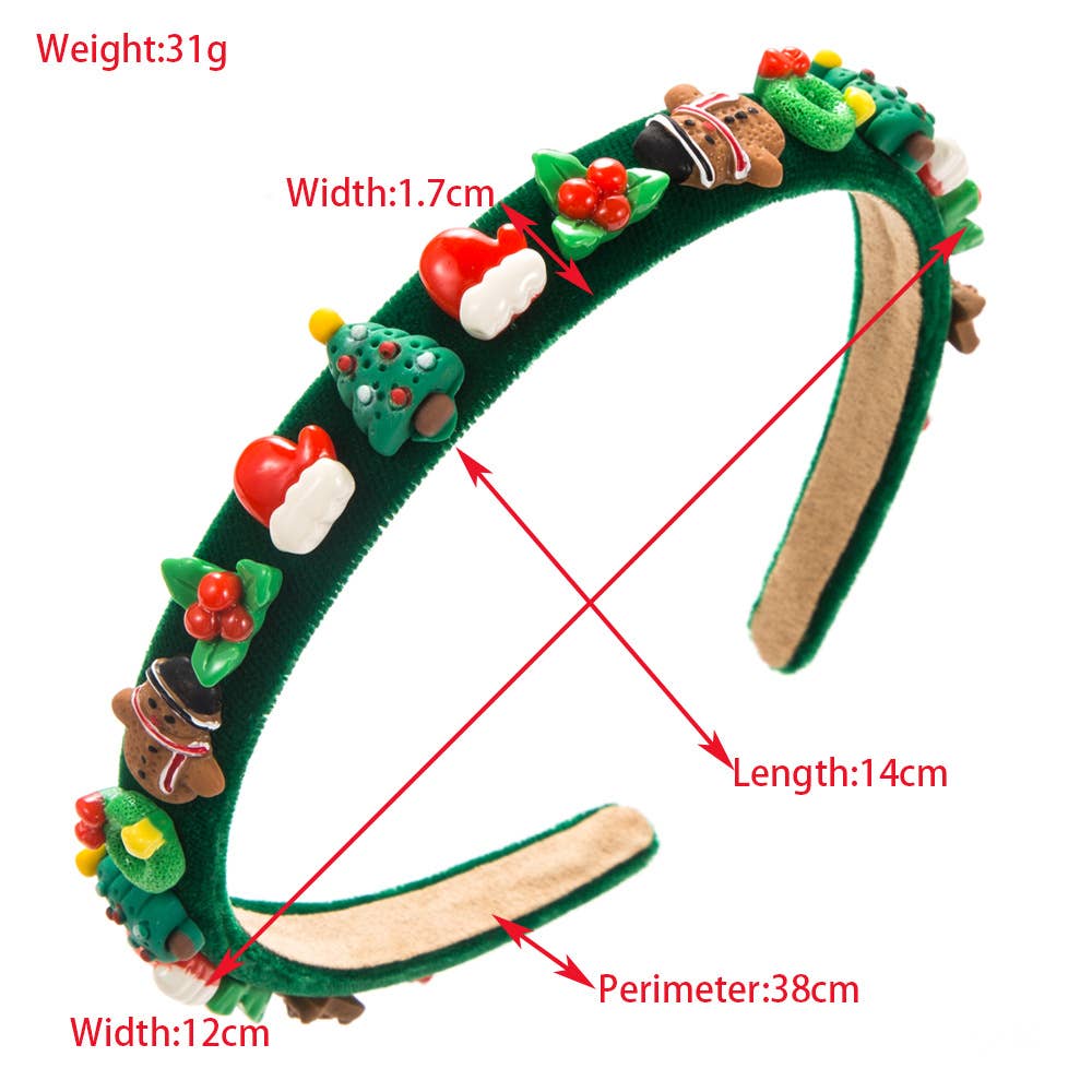 CHRISTMAS HEADBAND SIMPLE FLANNELETTE