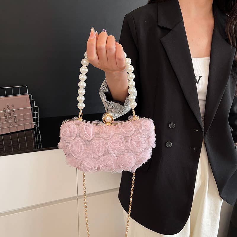 Floral hand-held Chinese-style crossbody bag