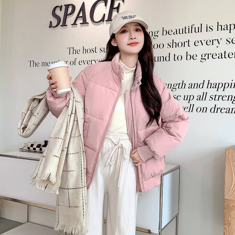 Short, loose and thick warm jacket, bread coat